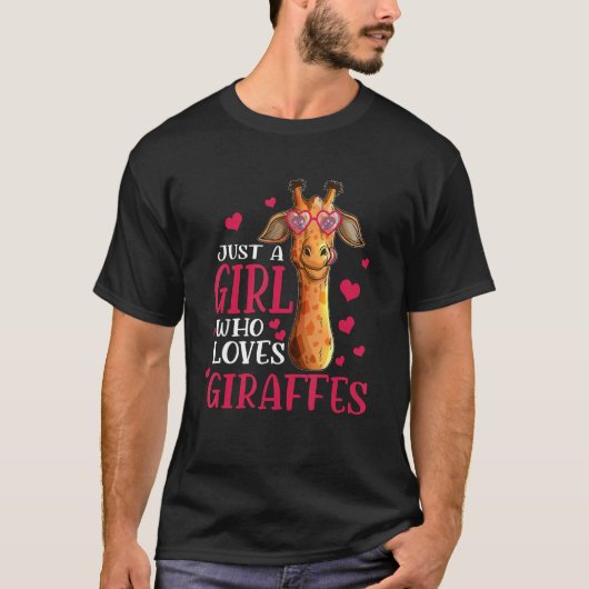 Zoo Giraffe  Just A Girl Who Loves Giraffes Tシャツ (正面)
