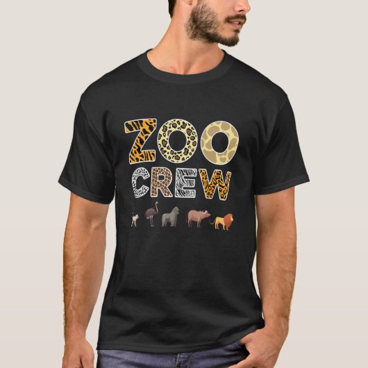 Zoo Keeper Crew Animal Print for Kids or Adults Zo Tシャツ (正面)