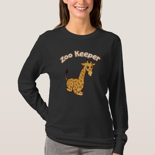Zoo Keeper Giraffe Safari Animal Tシャツ (正面)
