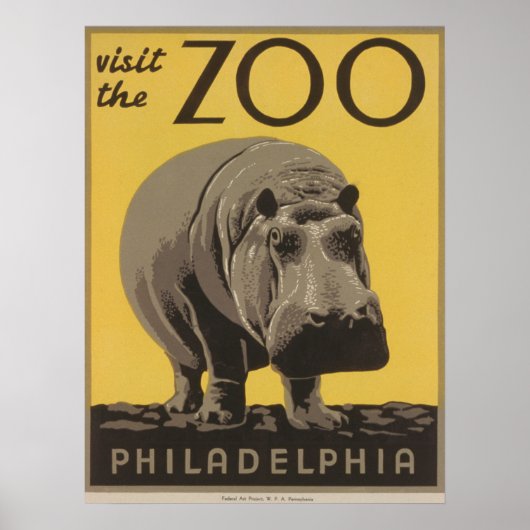 Zoo PhiladelphiaのヴィンテージWPAポスターにアクセス ポスター (正面)