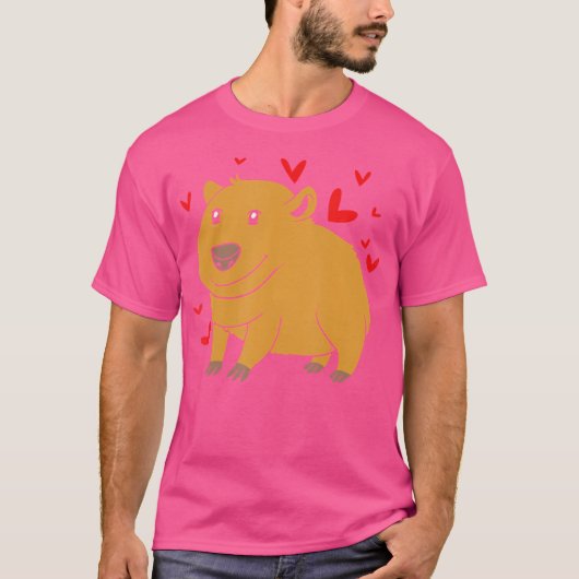 Zoo Rodent I Love Capybara Tシャツ (正面)