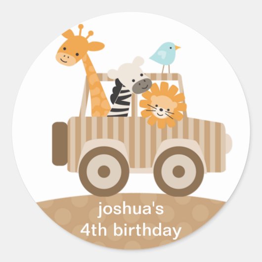Zoo Safariスタンプ ラウンドシール (正面)