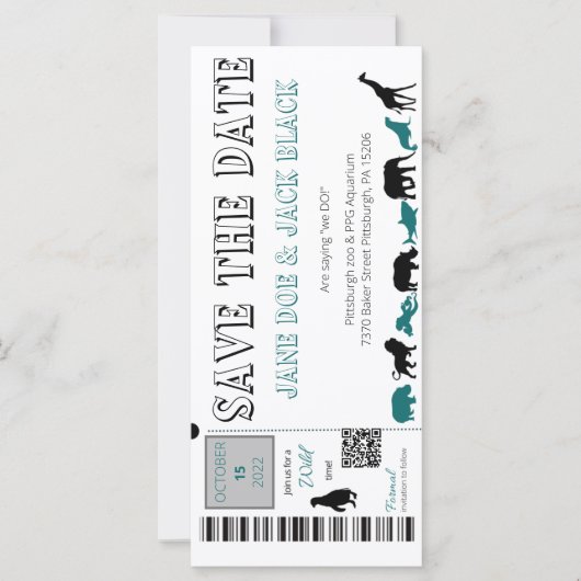 Zoo Save the Date招待状 (正面)