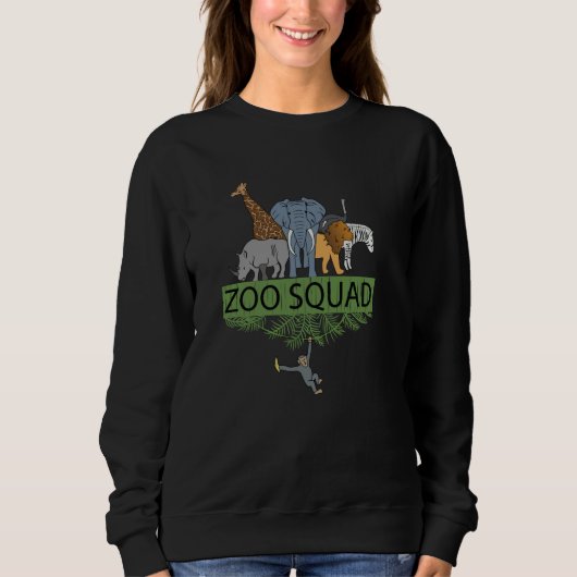 Zoo Squad Animals Zoo Zookeeping スウェットシャツ (正面)