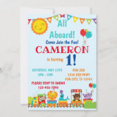 Zoo Train 1st誕生日 招待状 (正面)