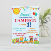 Zoo Train 1st誕生日 招待状 (スタンド正面)