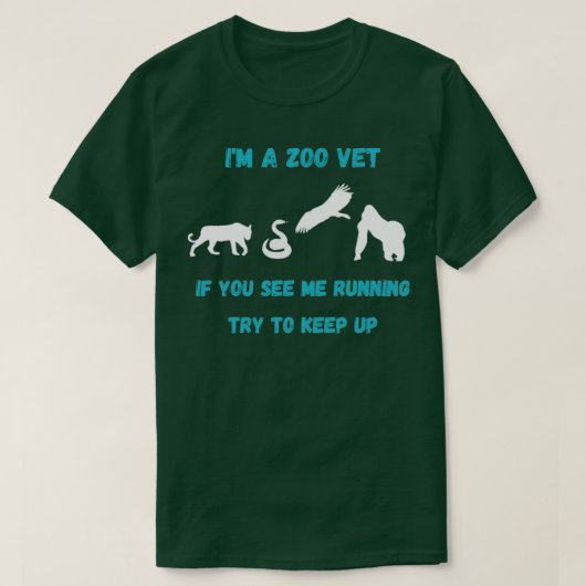 Zoo Vetおもしろいはもし私のランニング Tシャツ (デザイン正面)