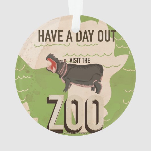 Zoo Vintage Travel Posterを参照する。 オーナメント (裏面)