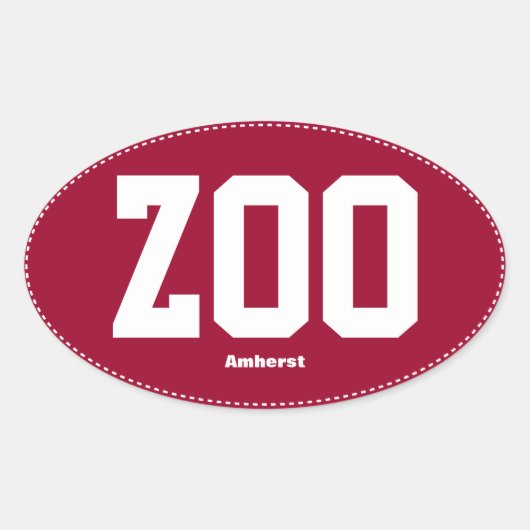 Zoo Zoomass Amherstオーバルバンパーステッカー 楕円形シール (正面)