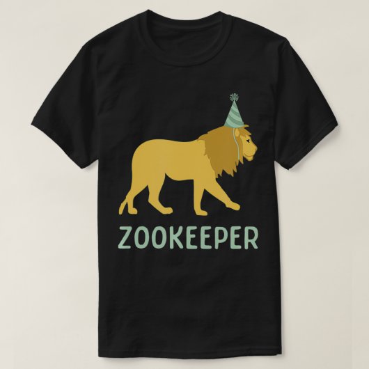 Zookeeperライオン誕生日, AdultKidsライオンパーティーアニ Tシャツ (デザイン正面)