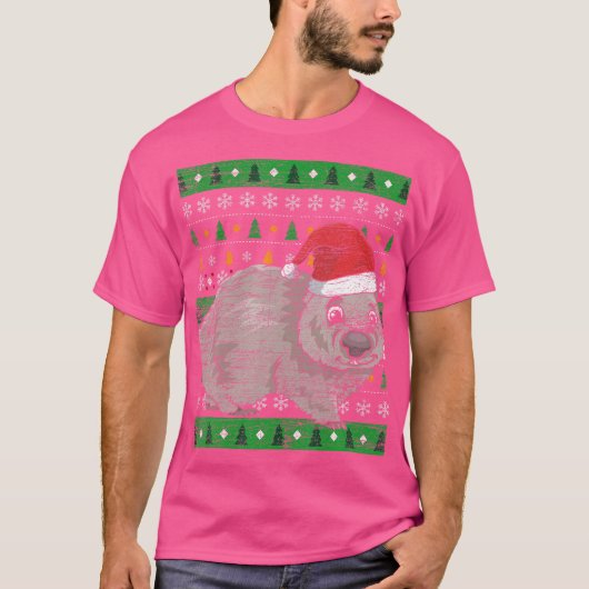 Zookeeper Australia動物の醜いクリスマスウォンバット Tシャツ (正面)