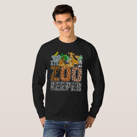 Zookeeper Costume Zebra Wild Print African Animal  Tシャツ (正面フル)