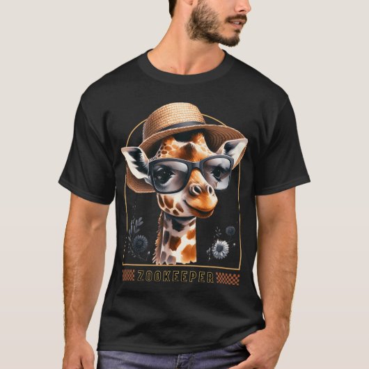 Zookeeper Giraffe Safari Zoo Keepeer - modern 1 Tシャツ (正面)