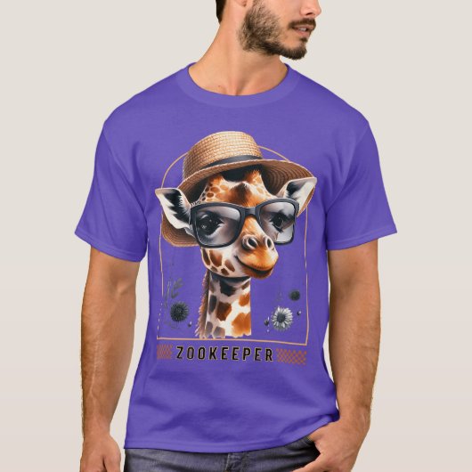 Zookeeper Giraffe Safari Zoo Keepeer - modern Tシャツ (正面)
