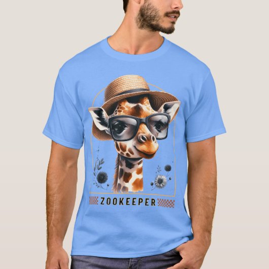 Zookeeper Giraffe Safari Zoo Keepeer - print Tシャツ (正面)