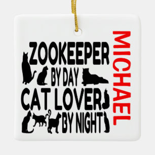 Zookeeper Loves Catsカスタム セラミックオーナメント
