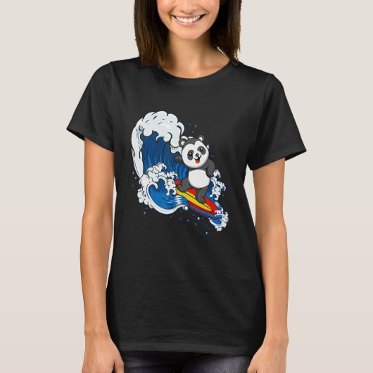Zookeeping Surfing Wildlife Animal Panda Bear Surf Tシャツ (正面)