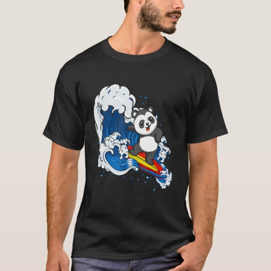 Zookeeping Surfing Wildlife Animal Panda Bear Surf Tシャツ (正面)