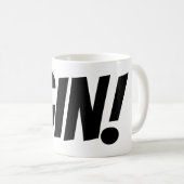 Zoomミーティングティーマグ"絶対にジンではない!" コーヒーマグカップ (正面右)