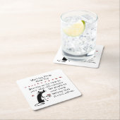 Zoomミーティングワインチップおもしろい引用文と猫 スクエアペーパーコースター (インサイチュ)