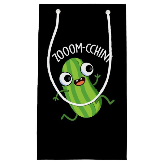 Zoom-cchini おもしろい Zuchini Punダークブルー スモールペーパーバッグ (正面)