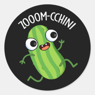 Zoom-cchini おもしろい Zuchini Punダークブルー ラウンドシール
