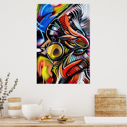 Zoom out Graffiti Art - Perfect Gift for Urban Art ポスター (キッチン)