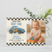 Zoom Zoom Fast One Birthday 招待状 (スタンド正面)