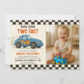 Zoom Zoom Two Fast Birthday 招待状 (正面)