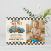 Zoom Zoom Two Fast Birthday 招待状 (スタンド正面)