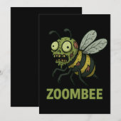 Zoombee - ふざけたゾンビミツバチの漫画デザイン 招待状 (正面/裏面)