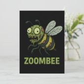 Zoombee - 楽しいゾンビミツバチのカートゥーンデザイン 招待状 (スタンド正面)
