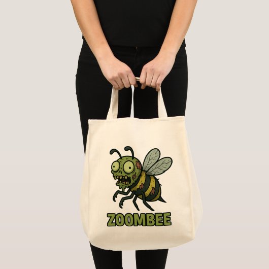  Zoombee – Funny Zombie Bee Cartoon Design トートバッグ (正面(商品))
