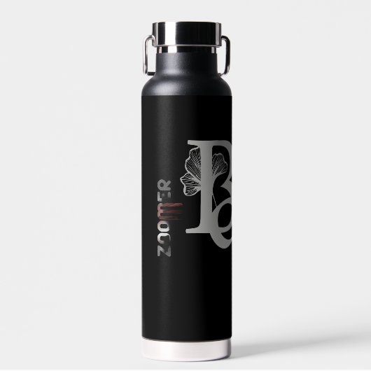 ZOOMERウォーターボトルトレンドブラックパウダー抽象芸術 ウォーターボトル (正面)