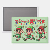 Zoomie Elves クリスマス マグネット (正面/裏面)