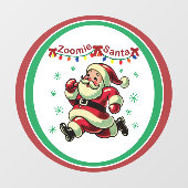 Zoomie Santa Christmas ウィンドウサイン (シート)