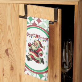 Zoomie Santa Christmas キッチンタオル