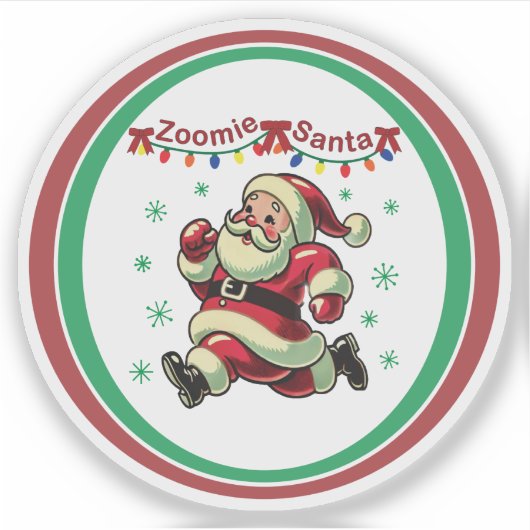 Zoomie Santa Christmas シール (正面)