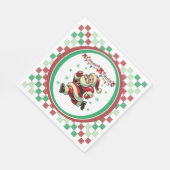 Zoomie Santa Christmas スタンダードランチョンナプキン (角)