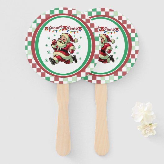 Zoomie Santa Christmas ハンドファン (正面&裏面)