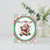 Zoomie Santa Christmas ポストカード (スタンド正面)