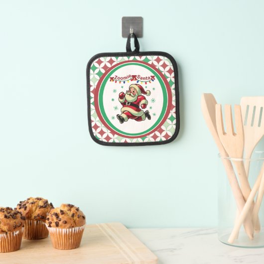Zoomie Santa Christmas 鍋敷き (インサイチュ (吊り下げ))