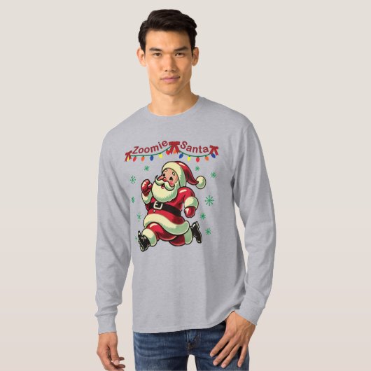 Zoomie Santa Christmas Tシャツ (正面フル)