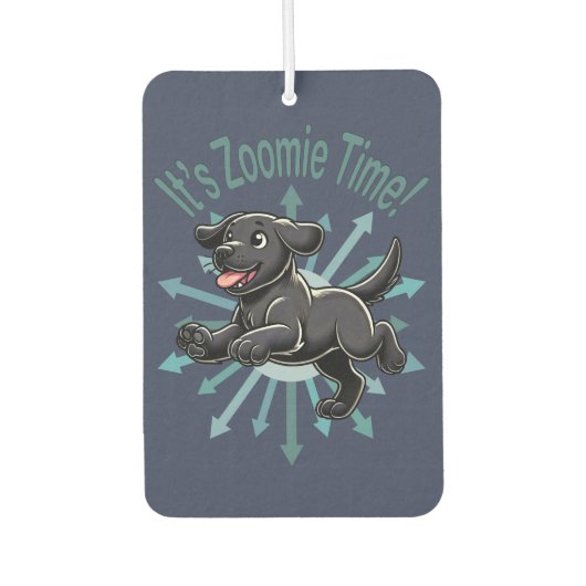 Zoomie Time Black Labだ カーエアーフレッシュナー (正面)