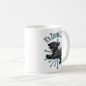 Zoomie Time Black Labだ コーヒーマグカップ (正面右)