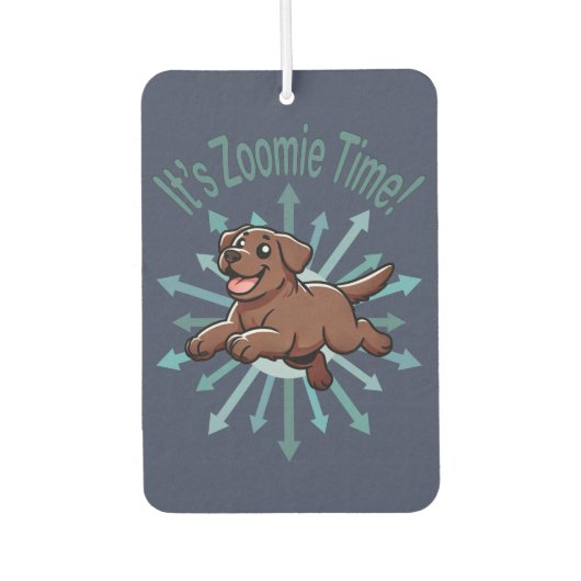 Zoomie Time Chocolate Lab カーエアーフレッシュナー (正面)