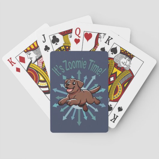 Zoomie Time Chocolate Lab トランプ (裏面)