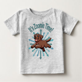 Zoomie Time Chocolate Lab ベビーTシャツ