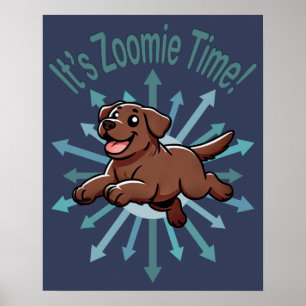 Zoomie Time Chocolate Lab ポスター