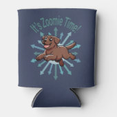 Zoomie Time Chocolate Lab 缶クーラー (正面)